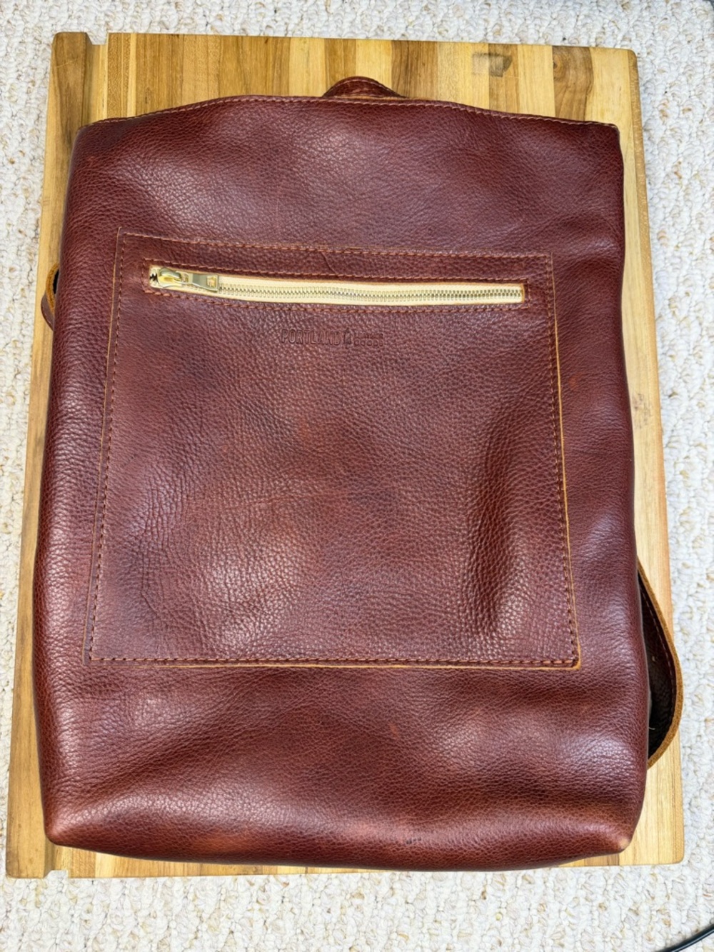 Portland Leather, Laptop Backpack in color: Nutmeg